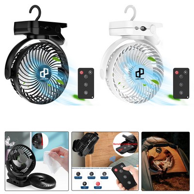 Portable Camping Rechargeable Clip-On Fan W/ Led Light