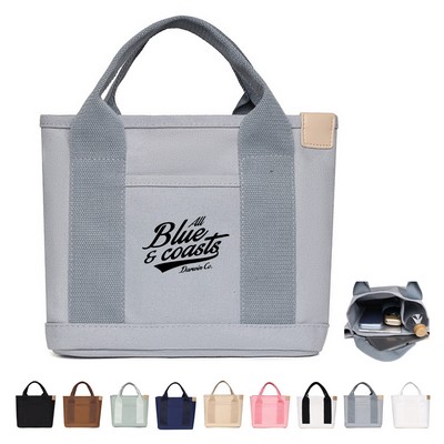 Canvas Tote Bag with Multi Compartments