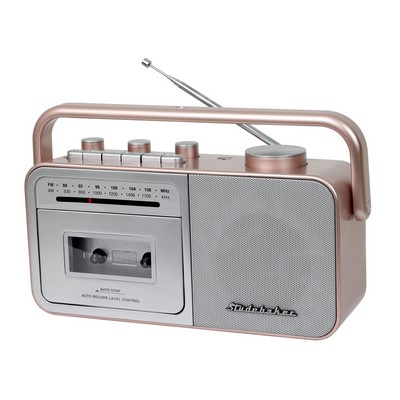 Studebaker Portable Cassette Player/Recorder w/Am/Fm Radio - Rose Gold