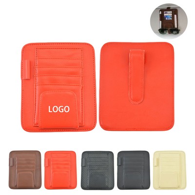 PU Leather Car Sun Visor Organizer