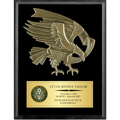 Cast Bronze Eagle Mount on Black Plaque (7"x9")