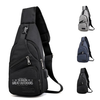 Multifunctional Crossbody Chest Bag with USB