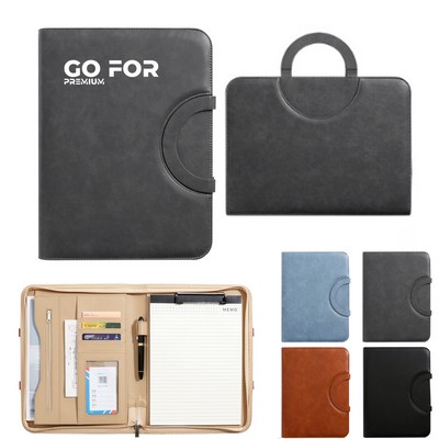 Zippered Padfolio with Hidden Handle