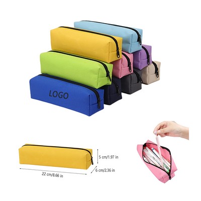Solid Color Oxford Cloth Portable Pencil Case