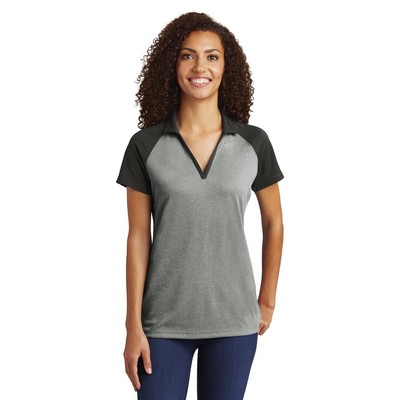 Sport-Tek Women's PosiCharge RacerMesh Raglan Heather Block Polo