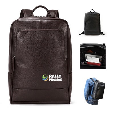 Men Full Grain Genuine Leather Laptop Backpack