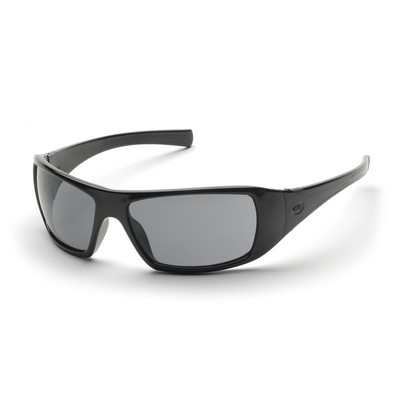 Goliath Safety Glasses, Black Frame with Gray H2X Anti-Fog Lens