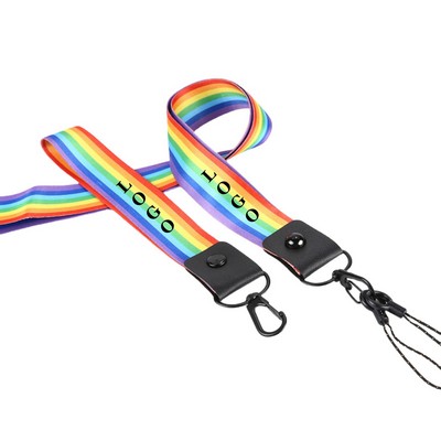 1 1/2 " Polyester Rainbow Lanyards