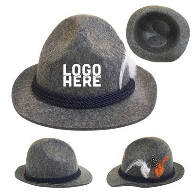 Felt Oktoberfest Hat with Feather