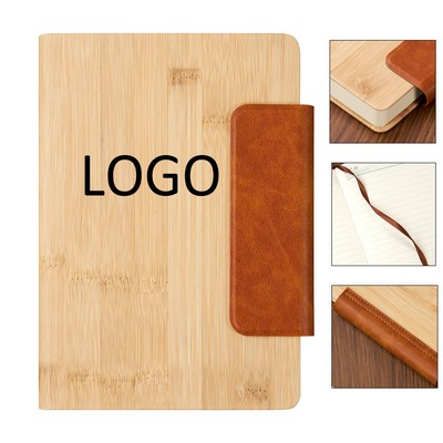 A5 Bamboo - like PU Magnetic Notebook