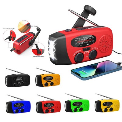 Emergency Hand Crank Radio with LED Flashlight