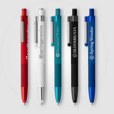 Lisbon Recycled Aluminum Monochrome Fidget Stylus Pen - Laser