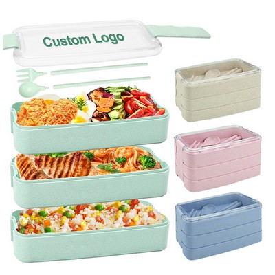 3 Layer Wheat Straw Bento Lunch Box