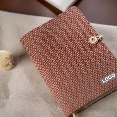 Rustic Tweed A5 Journal with Wooden Button