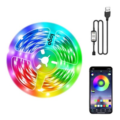 Bluetooth LED Light Strip With Remote And App Control – 32.8'