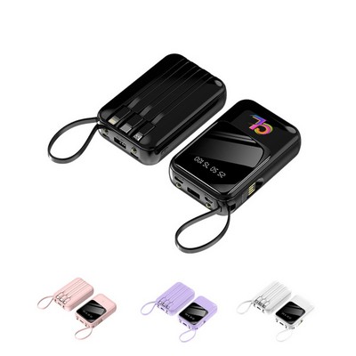 20000 mAh Portable Charger with Built in Cable