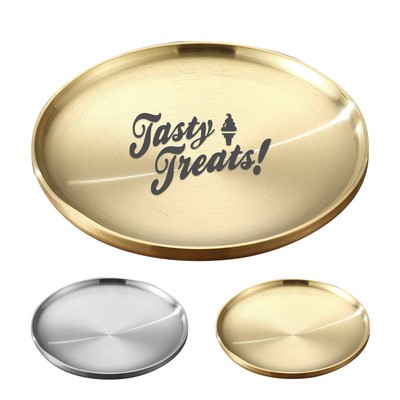 9.1" Double-Layer Flat-Bottom Round Dinner Plate