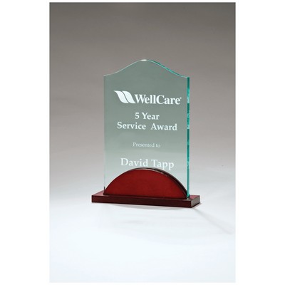 Premium Acrylic Award with Mahogany Base, 7"H