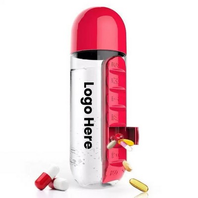 2-in-1 Daily Pill Organizer and Water Bottle