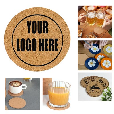 4" Round Cork Coaster