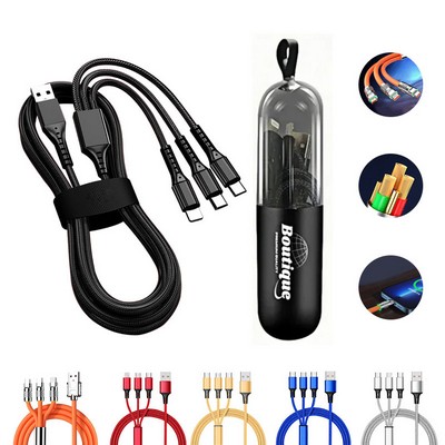 3" 1 Fast Charging Cable In Capsule Case With Key Loop