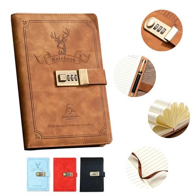 A5 Size PU Leather Notebook W/ Lock