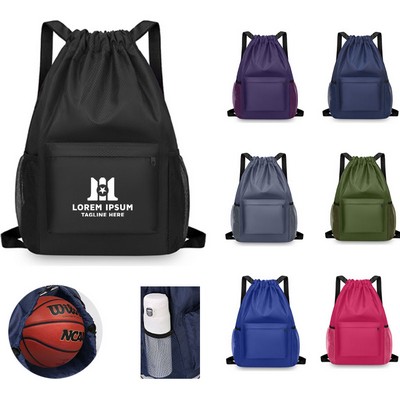 Multipocket Oxford Cloth Drawstring Backpack