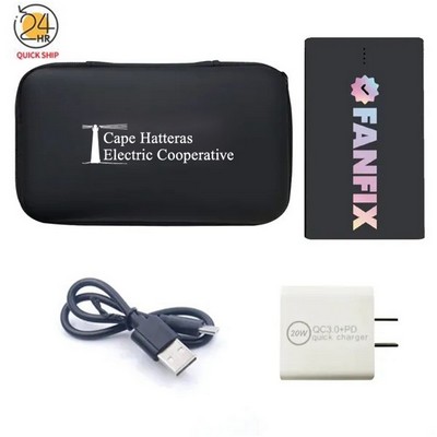 20w Wall Charger + Slim Card Power Bank -4000 mAH