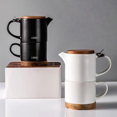 Ceramic Mug Set with Lid and Tea Filter Coffee Tea Brewing Set