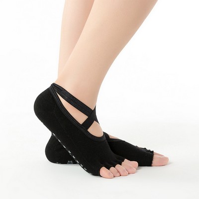 Women's Toeless Yoga Socks with Grips for Pilates and Barre