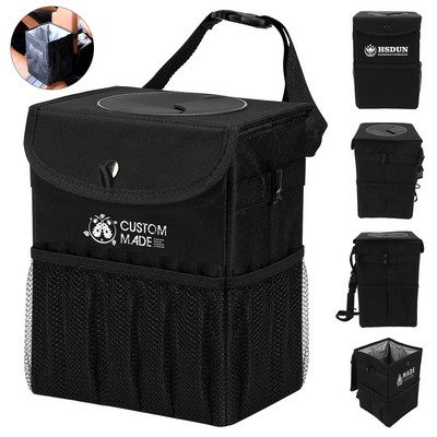 Foldable Waterproof Oxford Car Trash Bin Storage Bag (5.9 x 5.9 x 9.8)