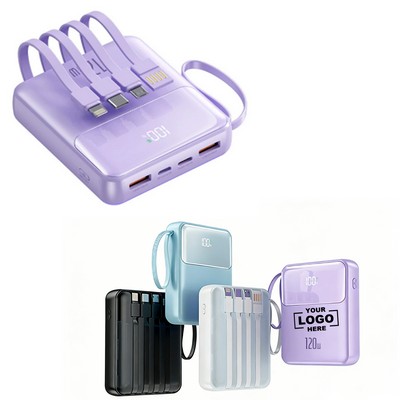True Digital Display Fast Charge Built-In Cable Power Bank