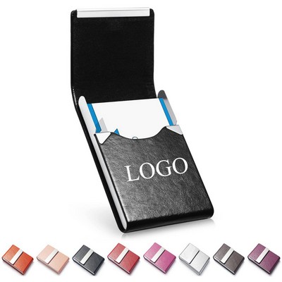 Business Card Case Metal Name Card Holder with Magnetic Closure