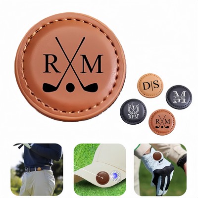 PU Leather Magnetic Golf Ball Markers