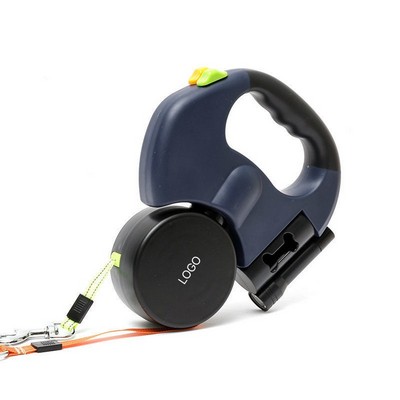2in1 Dual Retractable Dog Leash Tangle-Free 360° Rotation Double Lead Heavy Duty Automatic