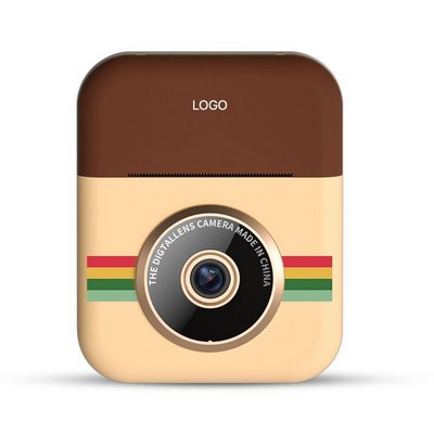 Retro Instant Print Camera for Kids Smart Digital DSLR-Style Camcorder Ink-Free Thermal Printing