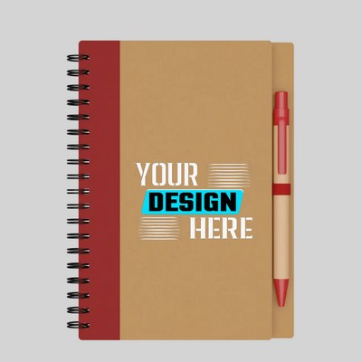 Eco Spiral Notebook & Pen - Full Color Imprint