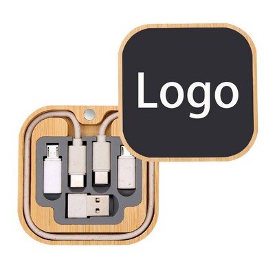 Custom LED Light Up Square Bamboo Wireless Charger Kit