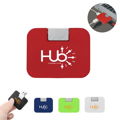 4-Port USB 2.0 Hub Lightweight Expansion Adapter for Laptop and Desktop Data Transfer