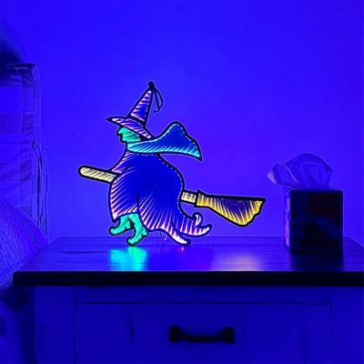 Custom Flying Witch On Broom Infinity Neon Sign