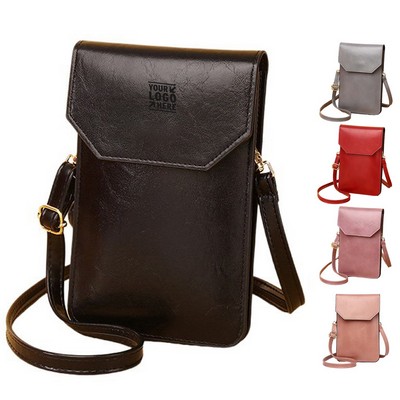 Faux Leather Women's Crossbody Phone Purse