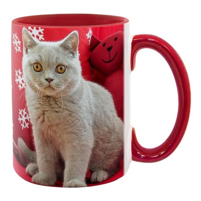 15 oz. Ceramic Mug Inner/Handle Red - Orca