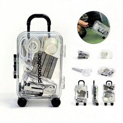 Mini Plastic Stationery Set W/ Suitcase Case