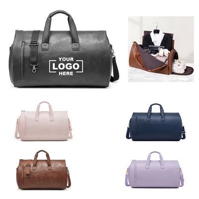 PU Leather Folding Suit Travel Bag