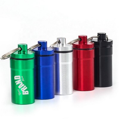 Metal Pill Holder w/ Key Ring