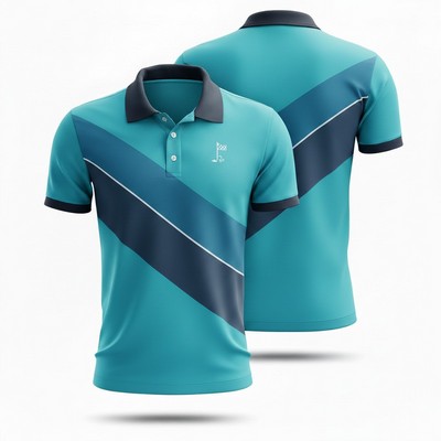 Unisex Sublimated Flashed V Short Sleeve Polo Shirt 150GSM