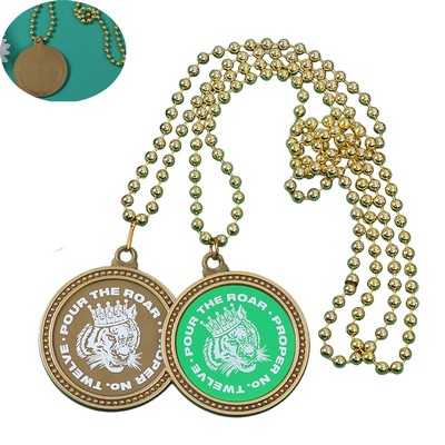 Mardi Gras Bead Necklaces With Medallions