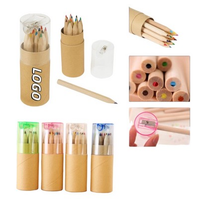 12-Color Wood Colored Pencils With Built-In Sharpener