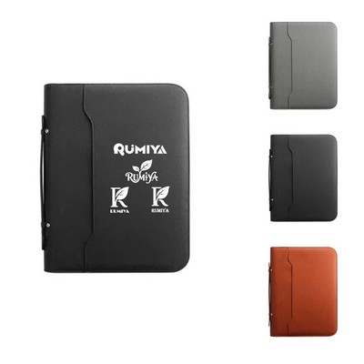 A4 Leather Multi-functional Business Folder With Calculator