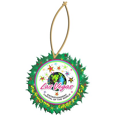 Las Vegas Chip Wreath Ornament w/ Clear Mirror Back (12 Square Inch)